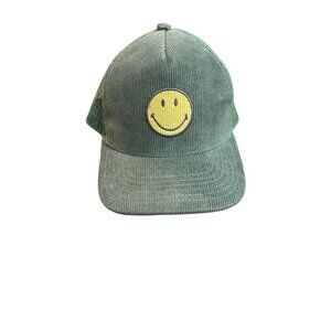 American Eagle Women’s Smiley Trucker Hat SnapBack Corduroy Green Adjustable